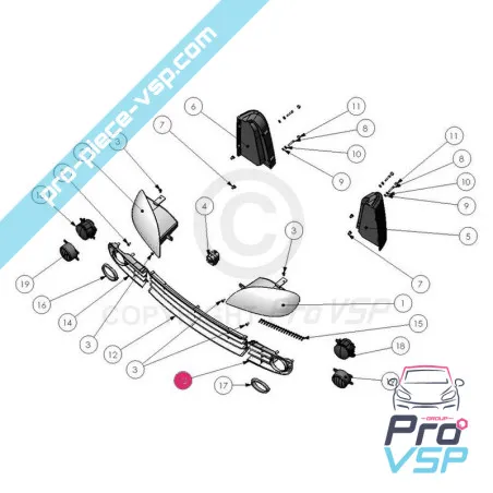 Entourage do fibrush esquerdo para Ligier Xtoo 2 Xtoo Max