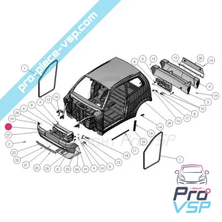 Front Bumper Anpassningsbar ABS-plast för Ligier xtoo max