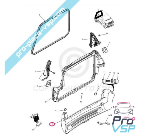 Abs plástico adaptável para o pára-choques traseiro para Microcar Mgo Fase 2 F8C