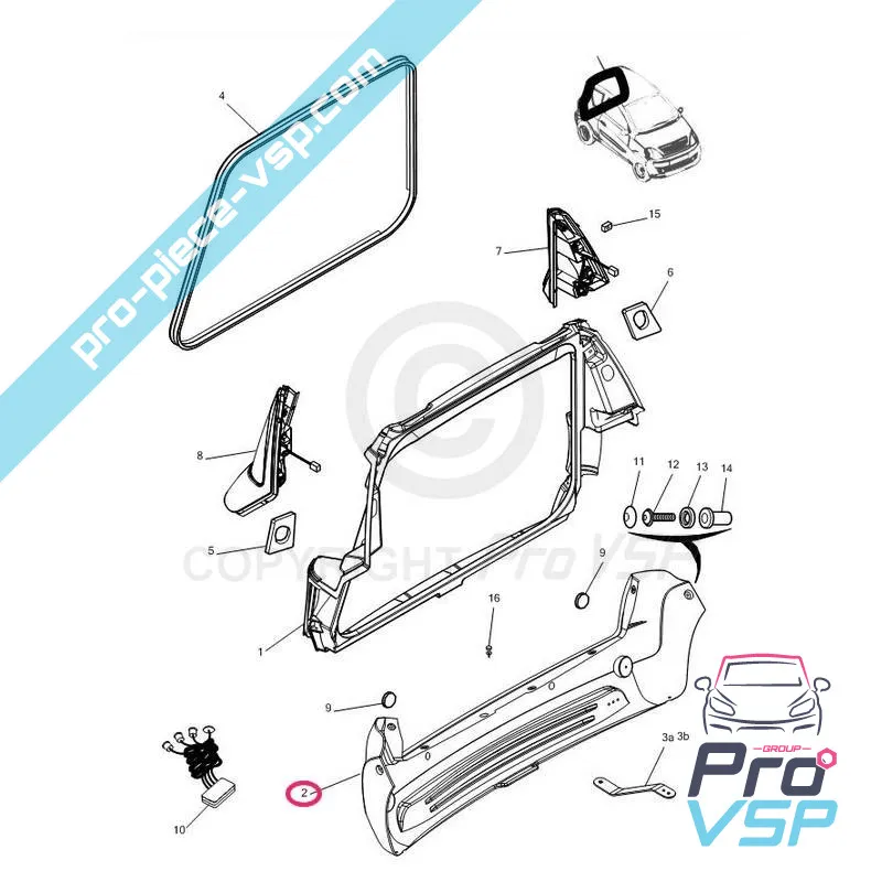 Pare choc arrière adaptable en plastique ABS pour Microcar Mgo phase 2 F8C