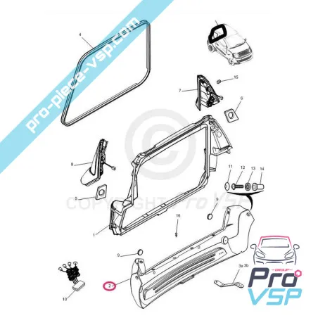 Spațiu de protecție spate ADSPLABLE ABS pentru Microcar Mgo Faza 2 F8C