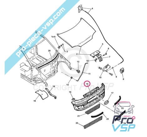 Front-Stoßstange anpassbar in ABS für Mikrocar virgo 3