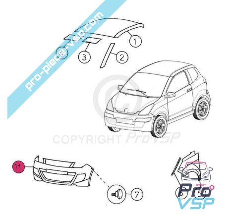 Pare choc avant adaptable en plastique ABS pour Aixam Minauto