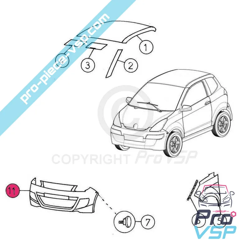 Plástico adaptable del ABS para el parachoques delantero para Aixam Minauto