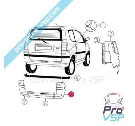 Sabot de pare choc arrière adaptable en plastique ABS pour Aixam 400.4