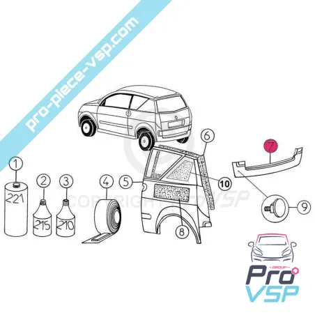 Spațiu de protecție spate ADSPLABLE ABS pentru Aixam A721 A741 A751