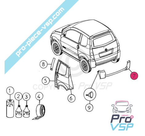 Abs plástico adaptável para o pára-choques traseiro para Aixam City Roadline