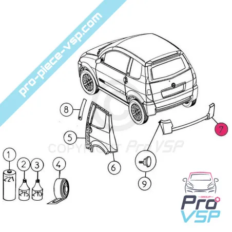 Spațiu de protecție spate ADSPLABLE ABS pentru Aixam City Roadline