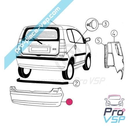 Pare choc arrière adaptable en plastique ABS pour Aixam 400Evo