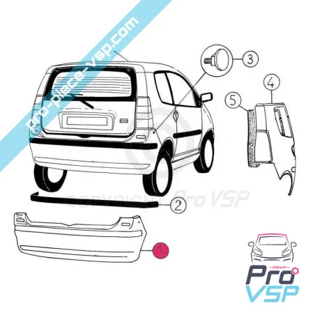 Pare choc arrière adaptable en plastique ABS pour Aixam 400Evo