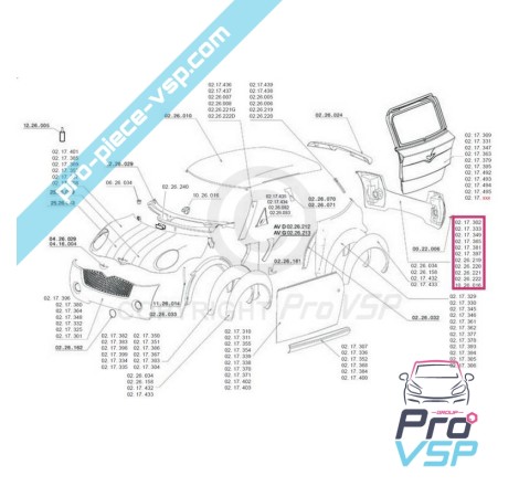 Pare choc arrière adaptable en abs pour chatenet ch26 ch28 ch30 ( v1 )