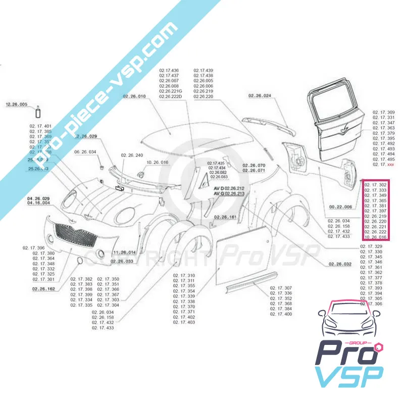 HINTERE BUMPER anpassbar in ABS für chatenet ch26 ch28 ch30 (V1)