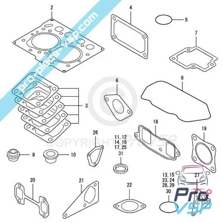 Pochette de joints yanmar