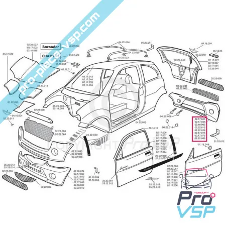 Rear bumper adaptable plastic ABS for Chatenet barooder speedino