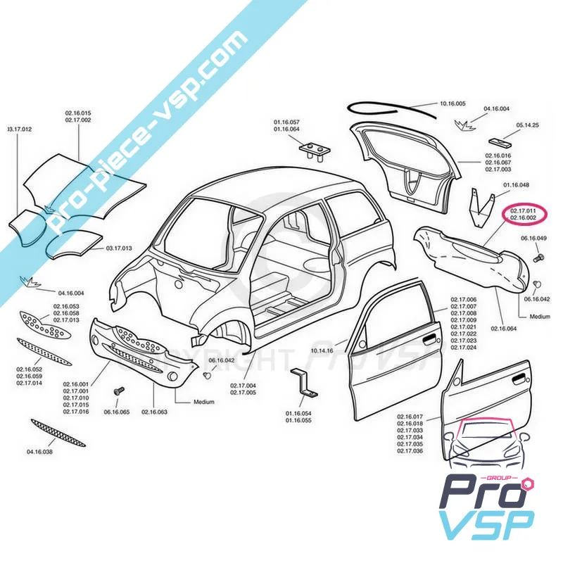 Rear bumper adaptable plastic ABS for Chatenet Media