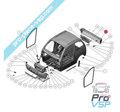 Pare choc arrière adaptable en plastique ABS pour Ligier Xtoo 2