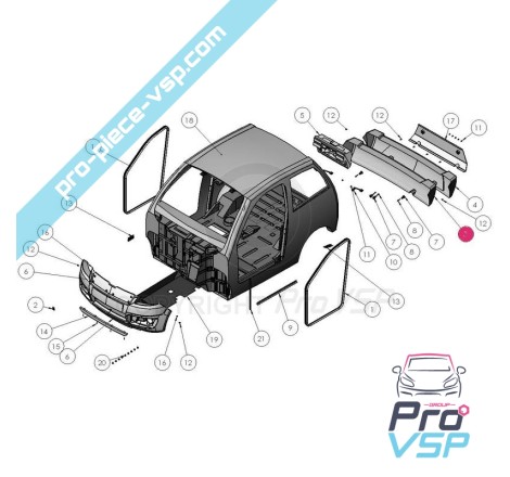 Abs plástico adaptável para o pára-choques traseiro para Ligier Xtoo S