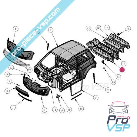 Bara de protecție din spate ABS pentru Ligier ixo v1