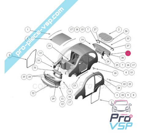 Abs plástico adaptável para o pára-choques traseiro para Ligier Nova