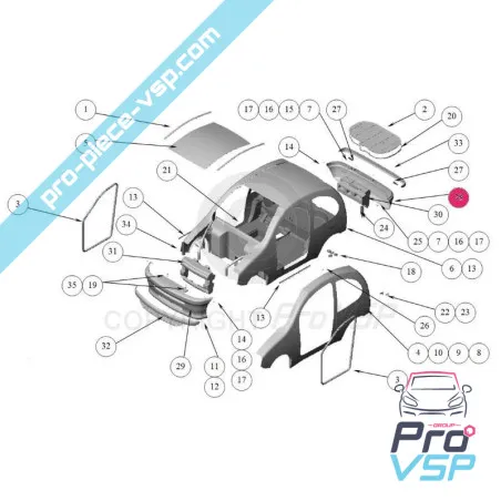 Rear bumper adaptable plastic ABS for Ligier Nova