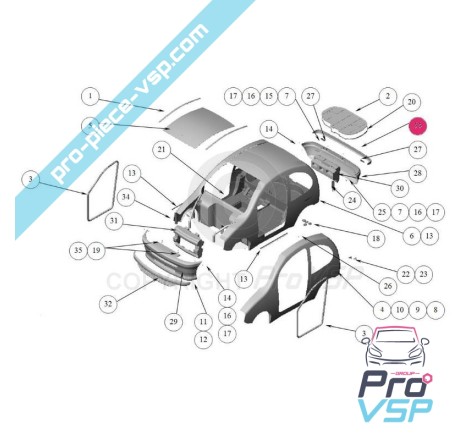 Rear bumper rear bumper adaptable ABS plastic for Ligier Nova