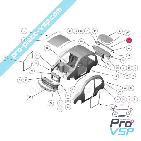 Baguette de pare choc arrière adaptable en plastique ABS pour Ligier Nova