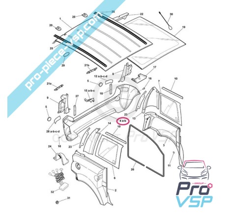 Pare choc arrière adaptable en plastique ABS pour Microcar Mc1 Mc2 phase 1