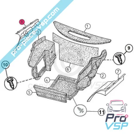 Play right front wing adaptable plastic ABS for Aixam