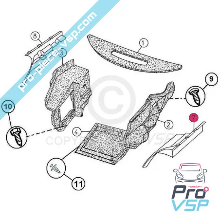 Redați partea frontală din față AD ABS ABS plastic pentru Aixam Impulsion