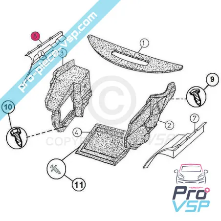 ABS plástico ABS ala derecha para Aixam