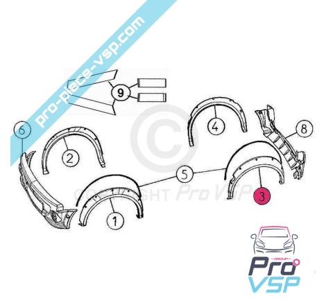 Rear wing extension Adaptable ABS plastic for Aixam City Sport Scouty Dr.