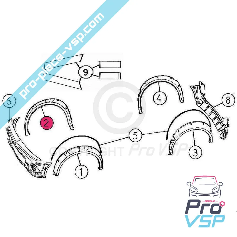Ampliación de ala frontal de plástico ABS adaptable para Aixam City Deporte Scouty R