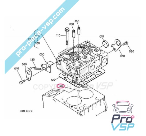 Joint torique de culasse pour moteur kubota