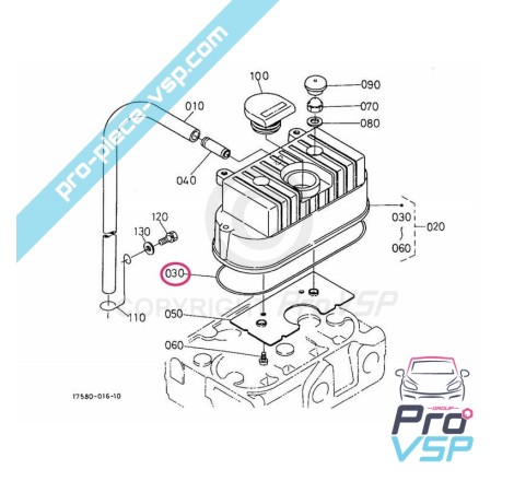 Joint couvre culasse pour moteur kubota