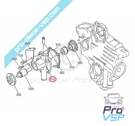 Pompe à eau origine pour moteur Kubota