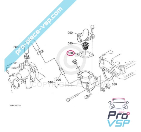 Joint de thermostat pour moteur kubota ( diamètre 44 )