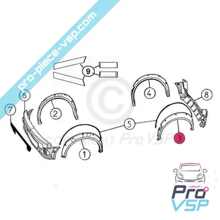 Extensión de ala trasera adaptable de plástico ABS para Aixam a721 a741 deporte city s scouty El Dr.