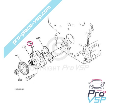 Oil pump key