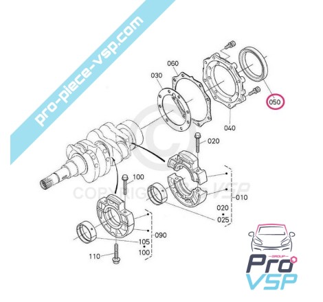 Joint spi villebrequin pour moteur kubota z482