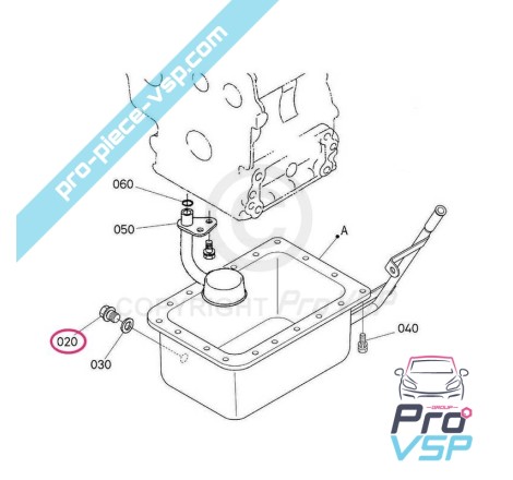 Bouchon de vidange pour moteur kubota