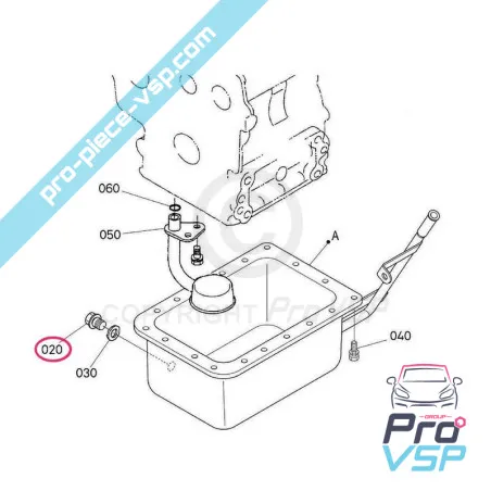 Spina di scarico del motore kubota