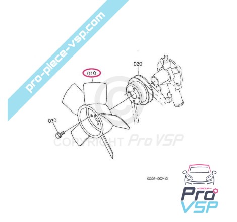 Hélice de refroidissement kubota