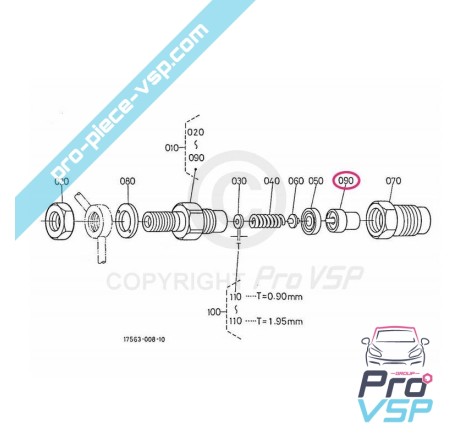 Nez d'injecteur origine pour moteur kubota Z402 Z482 Z602