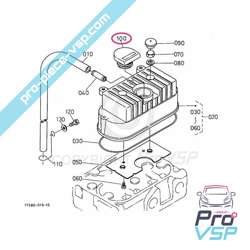 Bouchon de remplissage d'huile pour moteur kubota