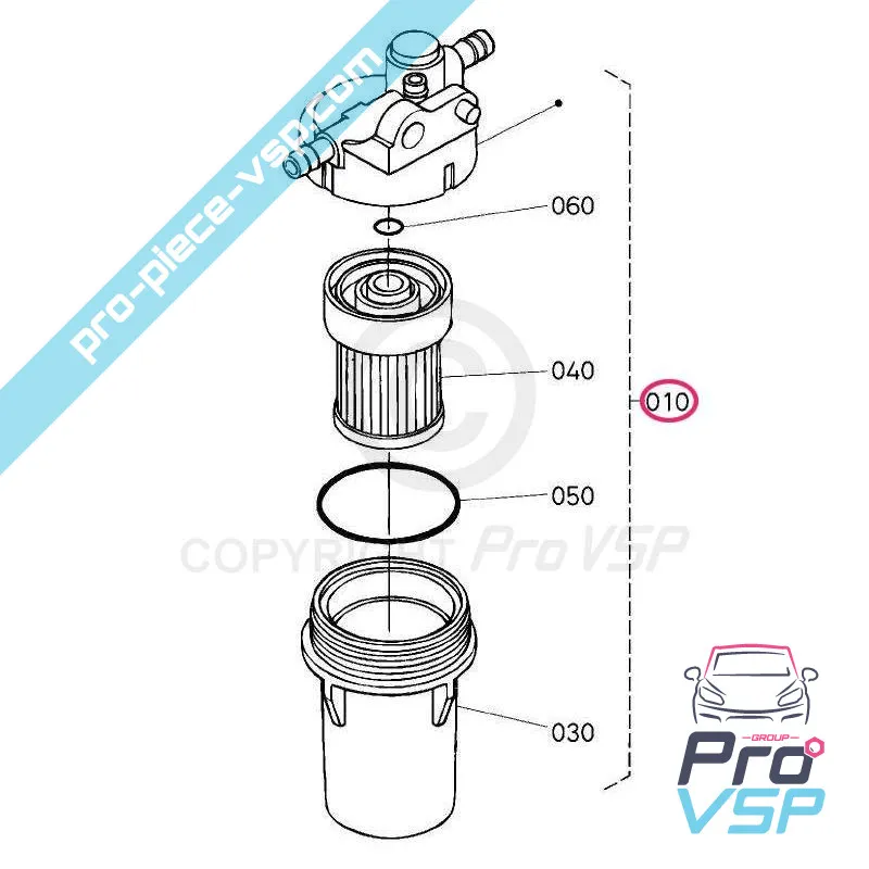 Komplett dieselfilter för motor Kubota Twin