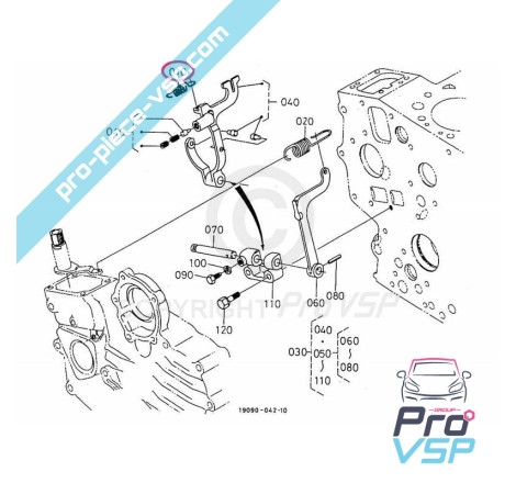 Ressort de démarrage moteur Kubota Z402 / Z482-E4B