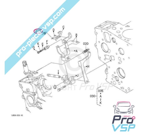 Ressort de démarrage moteur Kubota Z402 / Z482-E4B