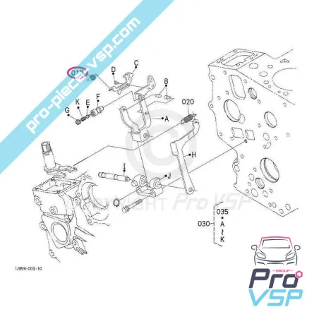 Motor de arranque de primavera Kubota Z402 / Z482-E4B