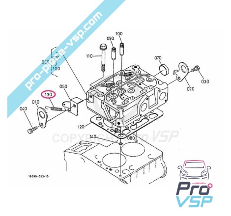 Ressort d'accélérateur pour moteur kubota