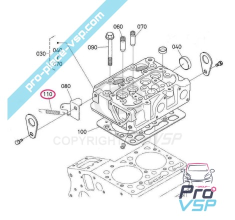 Ressort d'accélérateur pour moteur kubota